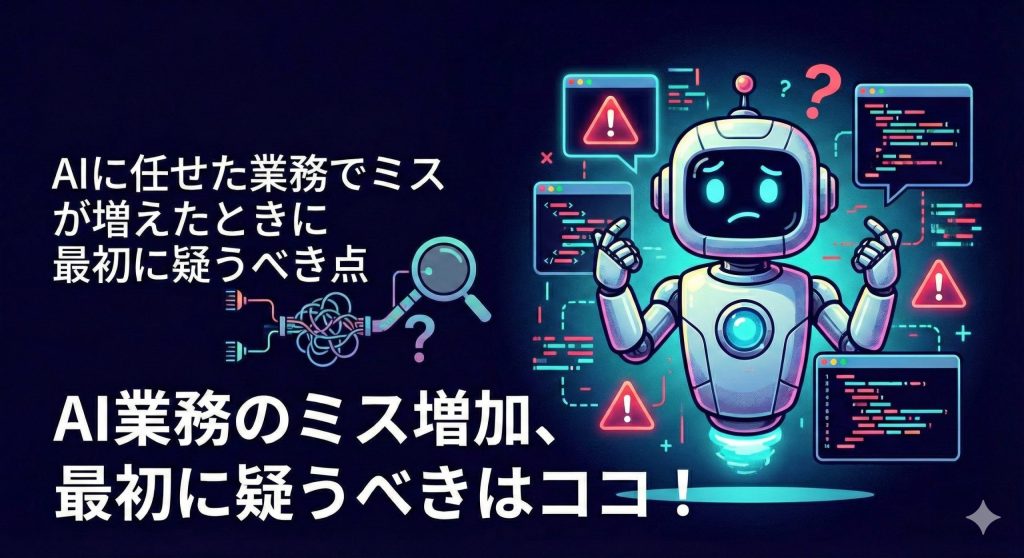 AIに任せた業務でミスが増えたときに最初に疑うべき点